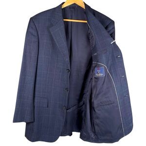 Brooks Brothers Madison 1818 blue windowpane wool men’s sportcoat blazer 41L